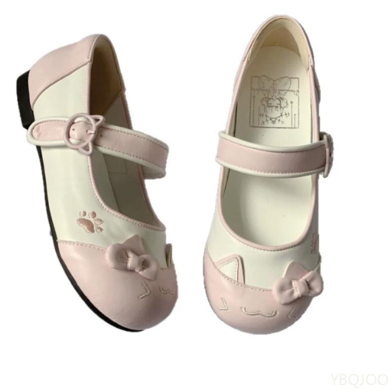 Spring Autumn New Confused Kitten Cute Round Head Low Follow Up Shoes Niche Fashion Simple Comfortable Women's Shoes