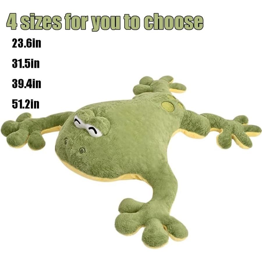 Großer Grüner Frosch Kuscheltier Plüschtier 23,6 Zoll Umarmungskissen Geschenk für Jungen Mädchen, ideal für den täglichen Gebrauch