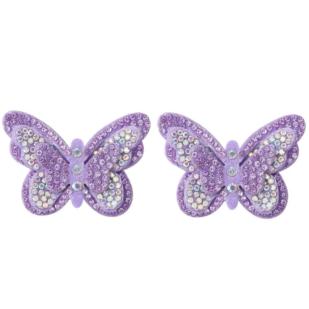 2pcs/lot Exquisite Bow Hairclips with Sequin Hair Bangs Hair Pins Girls Kniting Hairgripes Cute Barrettes Kids Hair Accessories