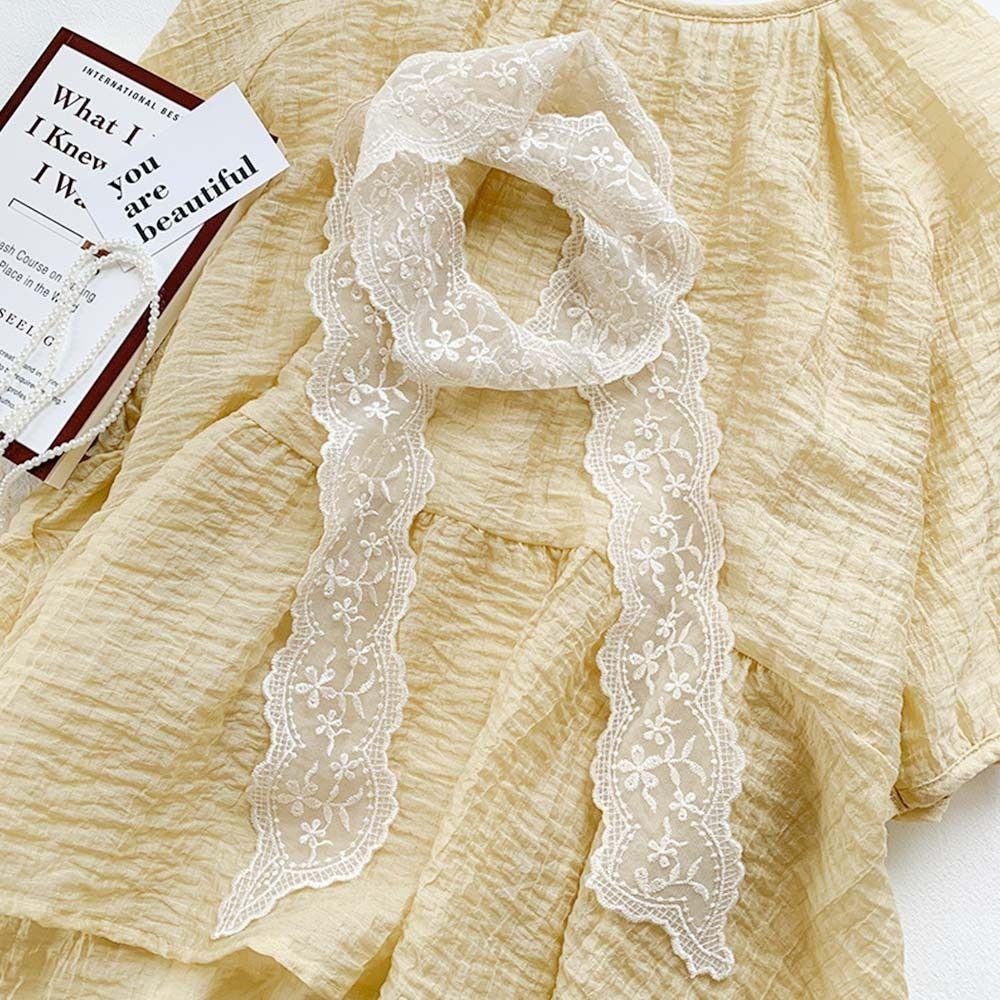 Elegant Lace Scarf Floral Neckerchief Summer Headband for Women
