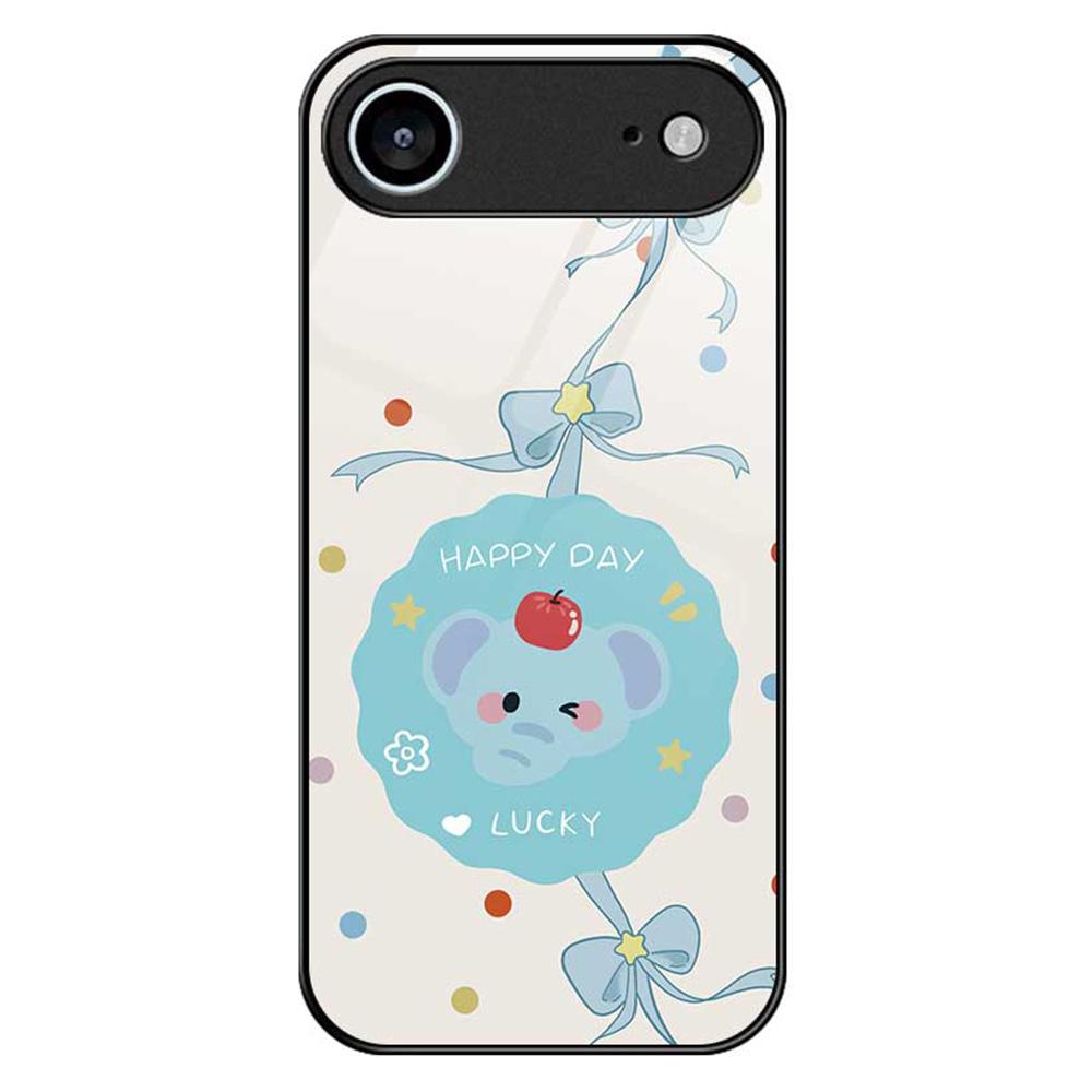 For iPhone 17 Air Case Anti Drop TPU PC Tempered Glass Pattern Printing Phone Back Cover