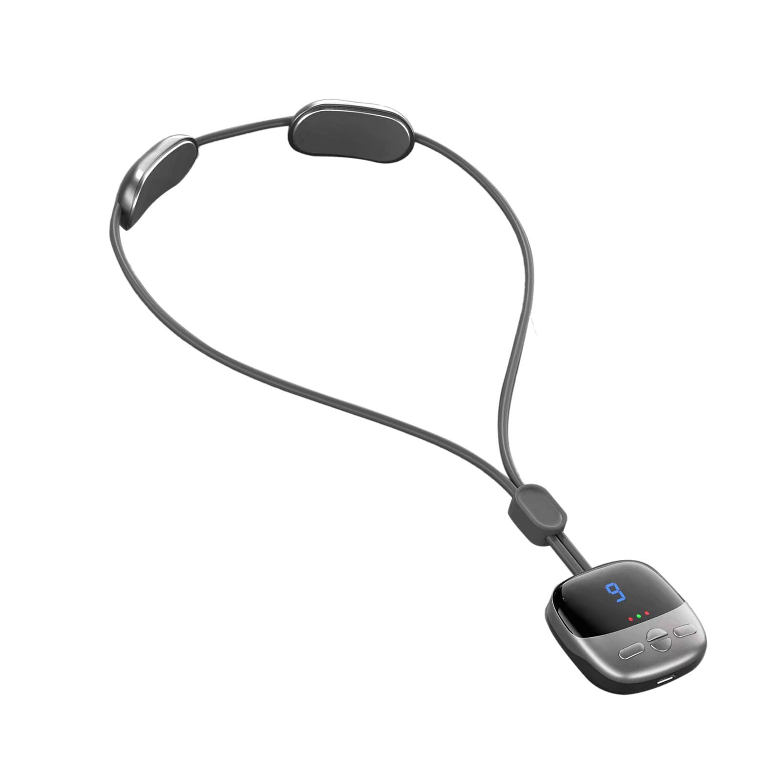 

Mini Necklace Neck Massager 4 Modes 9 Strength 3 Gears Hot Compress Dual Pulse Smart Pendant Massager Grey серый