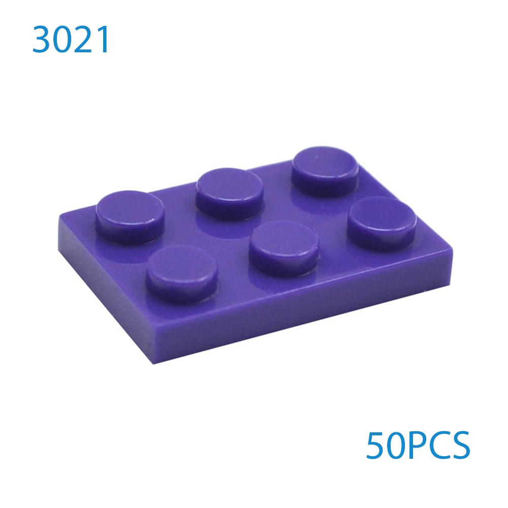 50pcs DIY MOC Building Blocks Thin Figures Bricks 2x3 Dots 12Color Educational Compatible 3021 Toys for Children Christmas gift