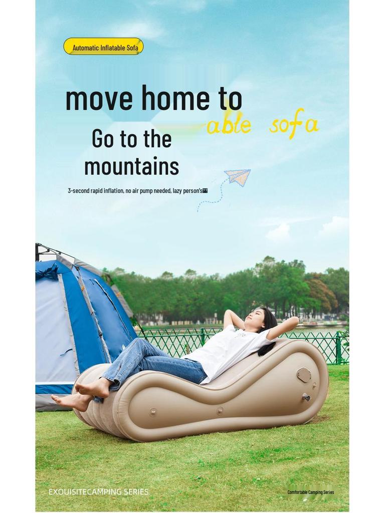 Poltrona Reclinável Inflável Portátil: Sofá de Exterior e Colchonete para Camping e Festivais