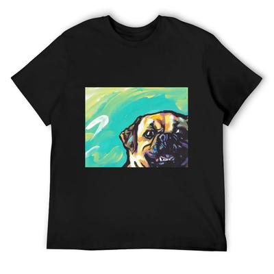 Puggle Dog Bright Colorful Pop Dog Art T-Shirt Vintage Anime Shirt Luxury Man Topping for a Boy Slim Fit T Shirts for Men