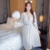 New Ice Silk Suspender Nightgown Nightdress Women's Lace Butterfly Long Palace Breathable Home Silkworm Silk