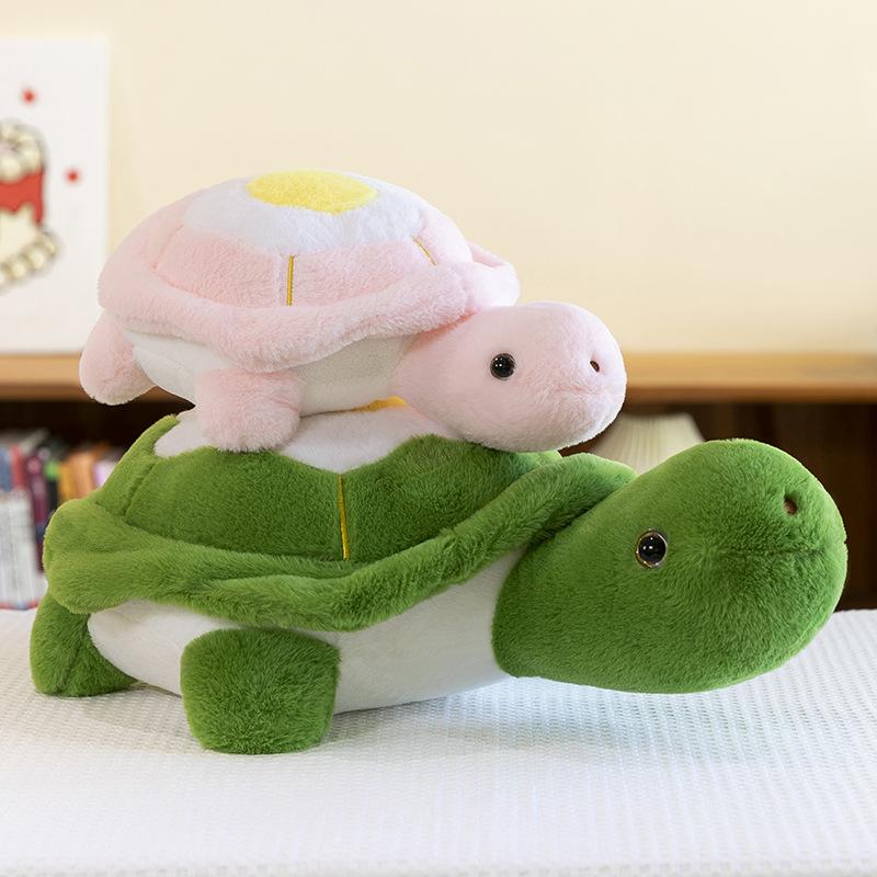 New little turtle doll plush toy cute poached egg turtle throw pillow marine animal doll birthday gift
