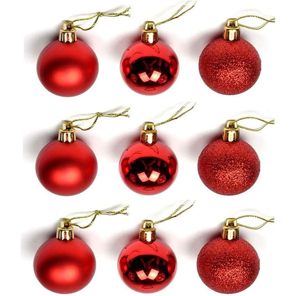 Pack of 24 Christmas Tree Decoration Balls Ornaments Hanging Props Xmas Tree Décor Accessories - Christmas Decorations Items for Home Decor Office