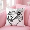 B-Battle Cats Anime Pillow Case Anti-Dustmite Pillowcase Invisible Zipper Silky Short Plush Sofa Cushion Cover