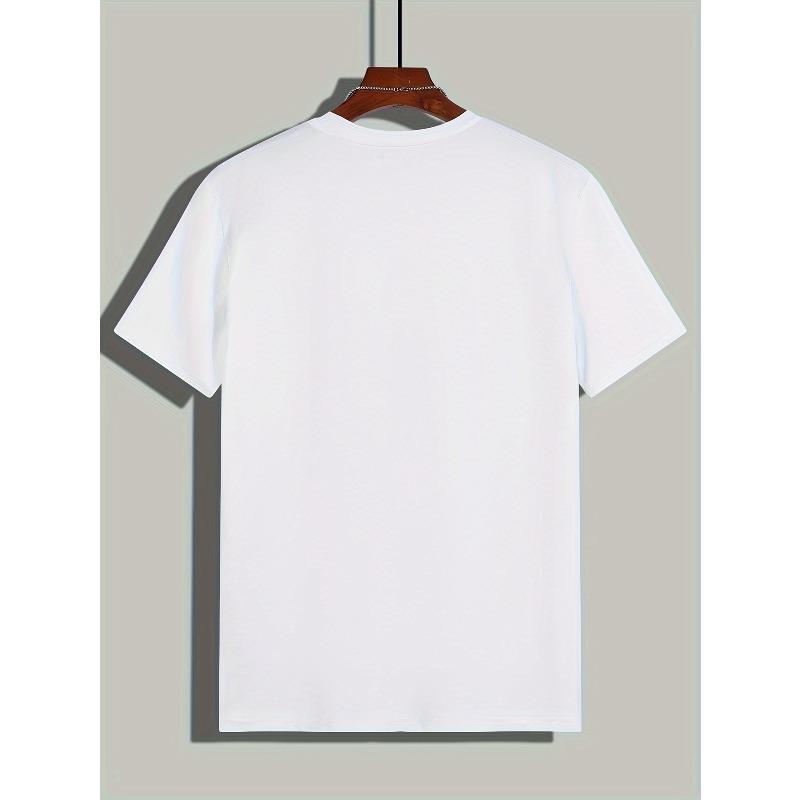 M und Spiegelung Grafikdruck, Herren Novel Grafikdesign T-Shirt, Lässige Bequeme T-Shirts Für Den Sommer, Herrenbekleidung Oberteile Für Tägliche Aktivitäten
