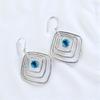 Swiss Blue Topaz Gemstone 925 Sterling Silver Jewelry Handcrafted Earrings 2.44" EE-71-13