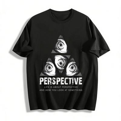 All-Seeing Eyes Print Trendy Cool Casual Crew Neck Short Sleeve Top Pure Cotton T-shirt