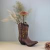 Western Vintage Creative Cowgirl Boots Vase Flower Arrangement Container Home Office Decor Desktop Resin Crafts American Style