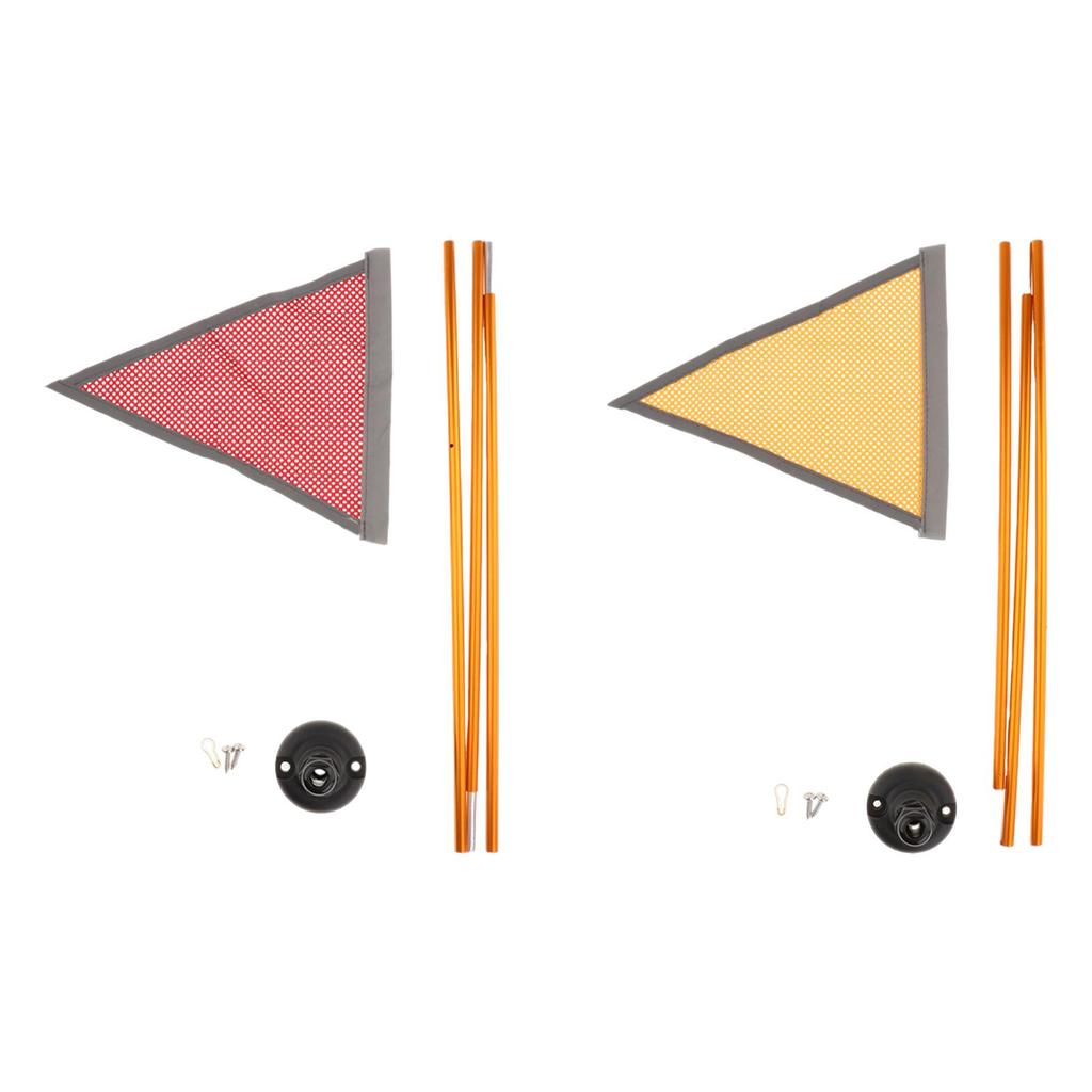 Kayak Safe Flag Mount Kit Three Section Reflective Pole Base Kit for Watercraft Kayaks Canoes Boats