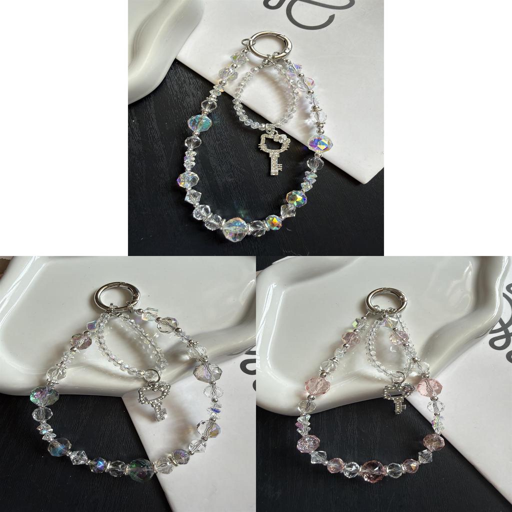 Crystal Cat Keychain Phone Lanyard With Handcrafted Pvc Design For Girls And Boys