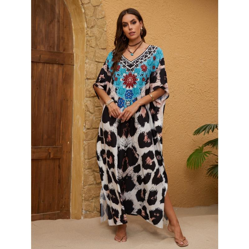 

Летние женские пляжные накидки больших размеров, богемное длинное платье, праздничная рубашка от солнца, накидки на купальник One Size