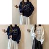 Womens Bow Embroidery Cotton Sweatshirt With 3d Design For Casual Wear