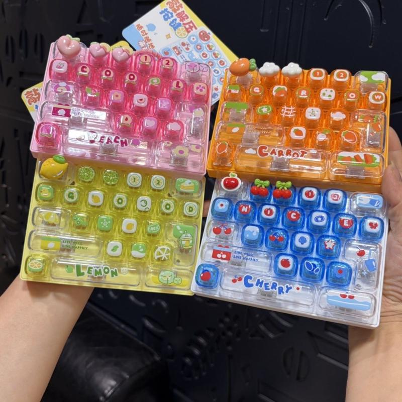 26 Key Cute Decompression Toy Anti-Anxiety Push Button Toy Portable Bag Hanging Ornament For Students Daily Use