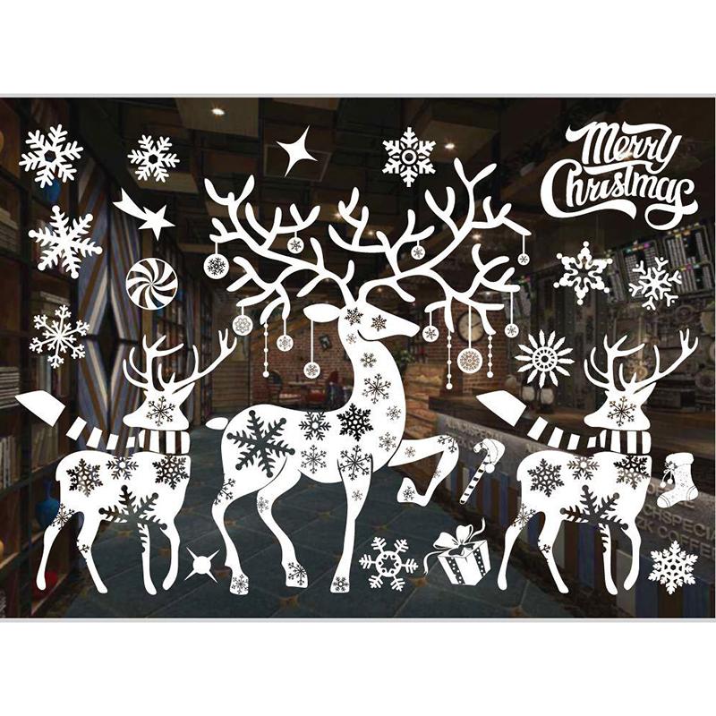 Electrostatic Christmas Window Decal Sticker No Trace Xmas Window Clings Glass Decor No Glue Residue Multi Patterns