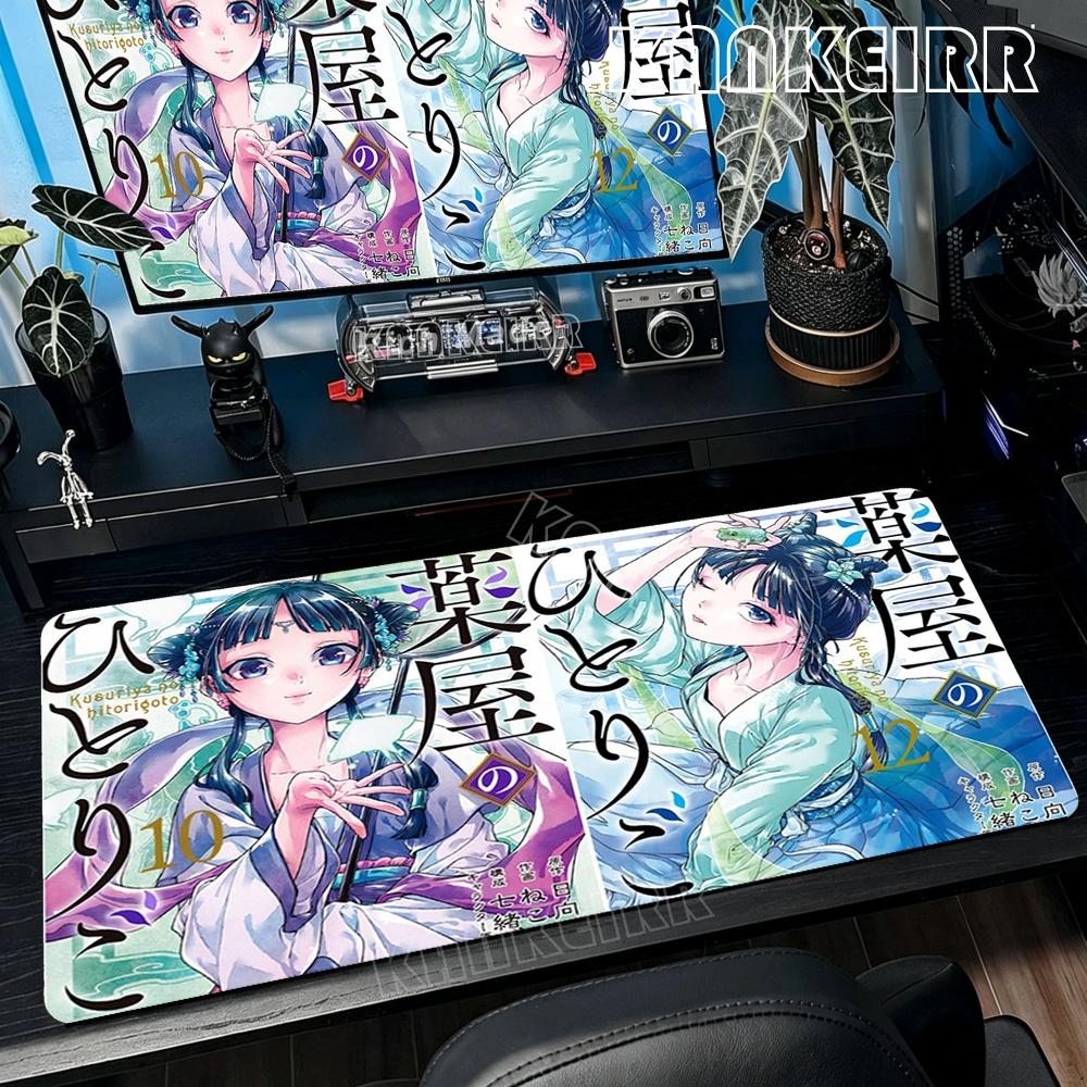 Süßes Schönes Anime die Apotheker-Tagebücher Mauspads Groß Rutschfestes Gummi-Mauspad Verriegelte Kanten Matte Langlebige Laptop-Gaming-Schreibtischmatten