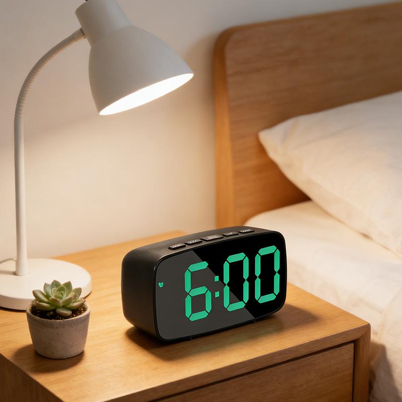 Led Mini Mirror Alarm Clock Electronic Digital Alarm Clock Digital Table Clock Room Desk Decorating Smart Small Tools Home