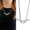 Punk Flame Love Heart Pendant Necklace for Women Girls Gothic Sweet Cool Totem Clavicle Chains Y2k Accessories Jewelry