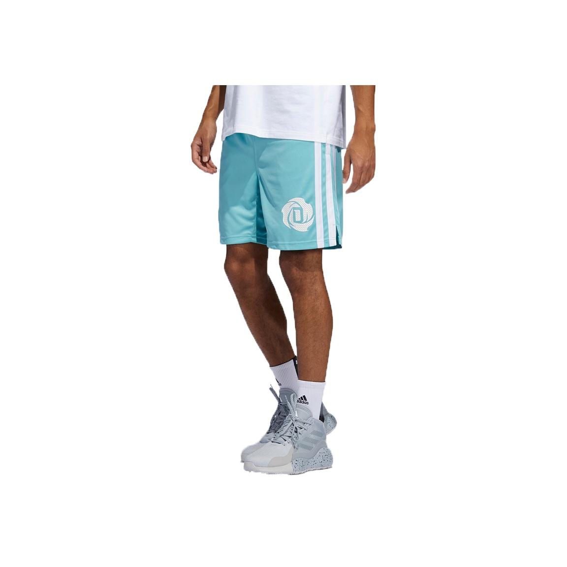 

Adidas Derrick Rose Striped Patchwork Print Свободные баскетбольные шорты Мужские брюки Небесно-голубые GV4649 M