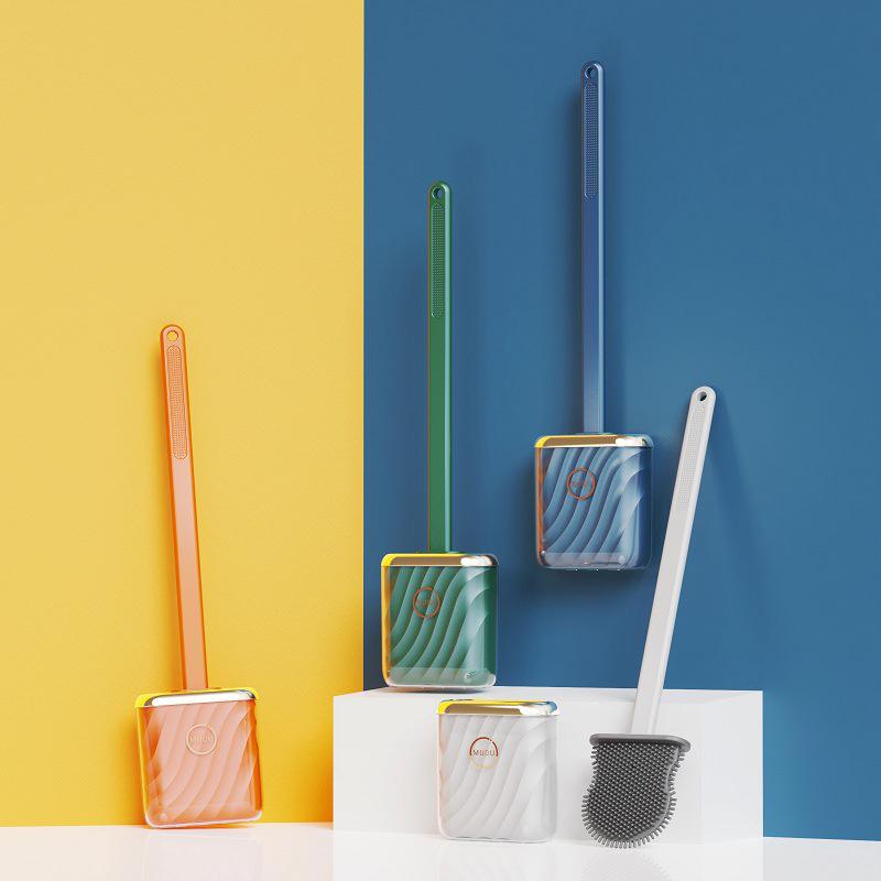 Yellow Duck Toilet Brush with Soft Bristles, Long Handle, Wall-Mount & Floor-Standing Options for Dead Angle Cleaning