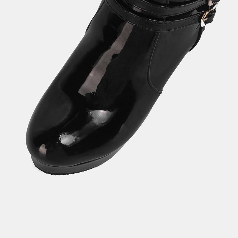 Dámské boty na vysokém podpatku podzimní a zimní klasické voděodolné platformové silný podpatek plus kozačky nad koleno