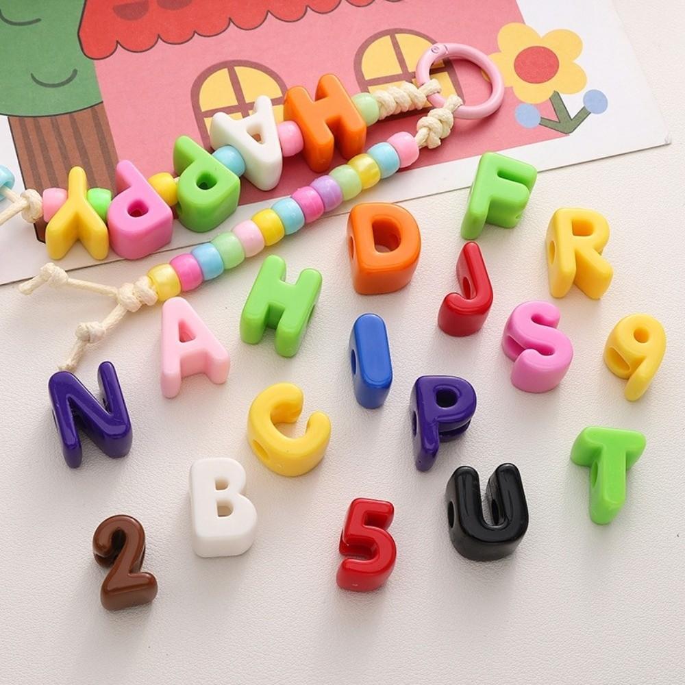 10PCS Colorful Loose Beads DIY DIY Jewelry Making Kit New 26 Letter Beads  DIY Bracelet Keychain