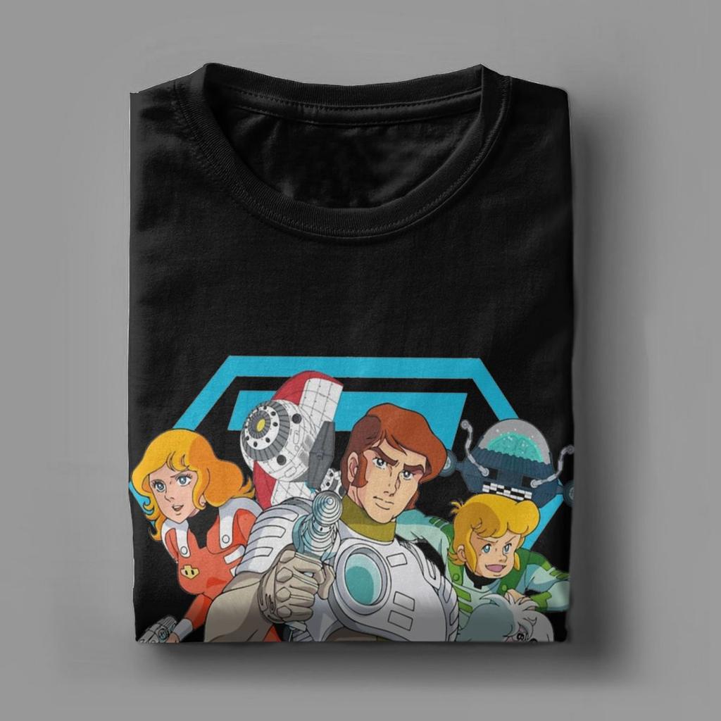 Herr Captain Future T-shirts 100% Bomull Kläder Vintage Kortärmad Rundhals T-shirt Plus Size T-shirts