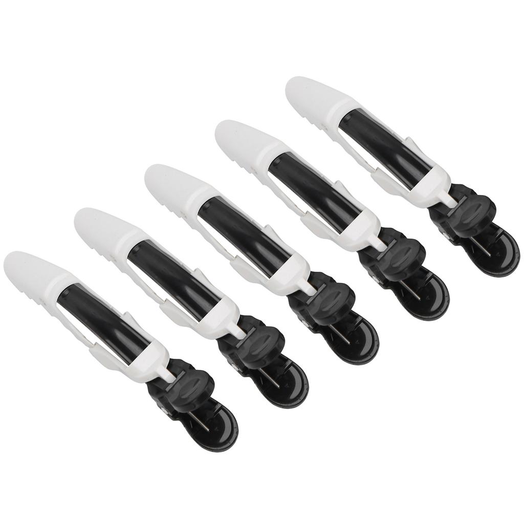 5 Pcs Professional Styling Hairpins NonSlip Plain Hair Sectioning Clips Hair Cutting Clips(Black White )