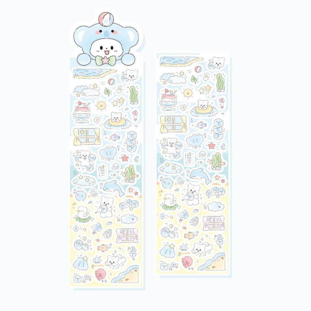 

2 шт./набор Наклейка Ins Маленький медвежонок Милая наклейка для ручного учета Сделай сам Декоративная паста Дневник Style 2