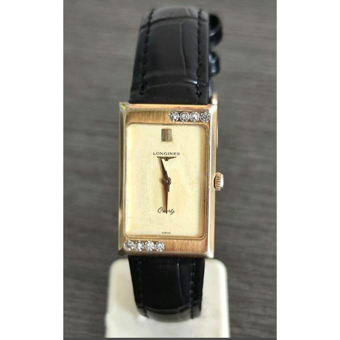 Used Working item Longines ladies watch champagne color dial diamond bezel