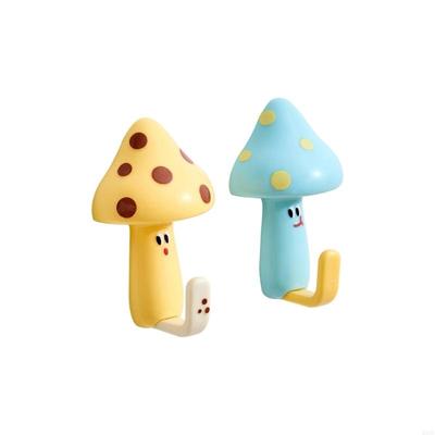 Detachable Mushroom Hooks High Capacity Wall Hooks Creative Room Decoration Perfect for Hanging Towels Robes Curtains HX6C