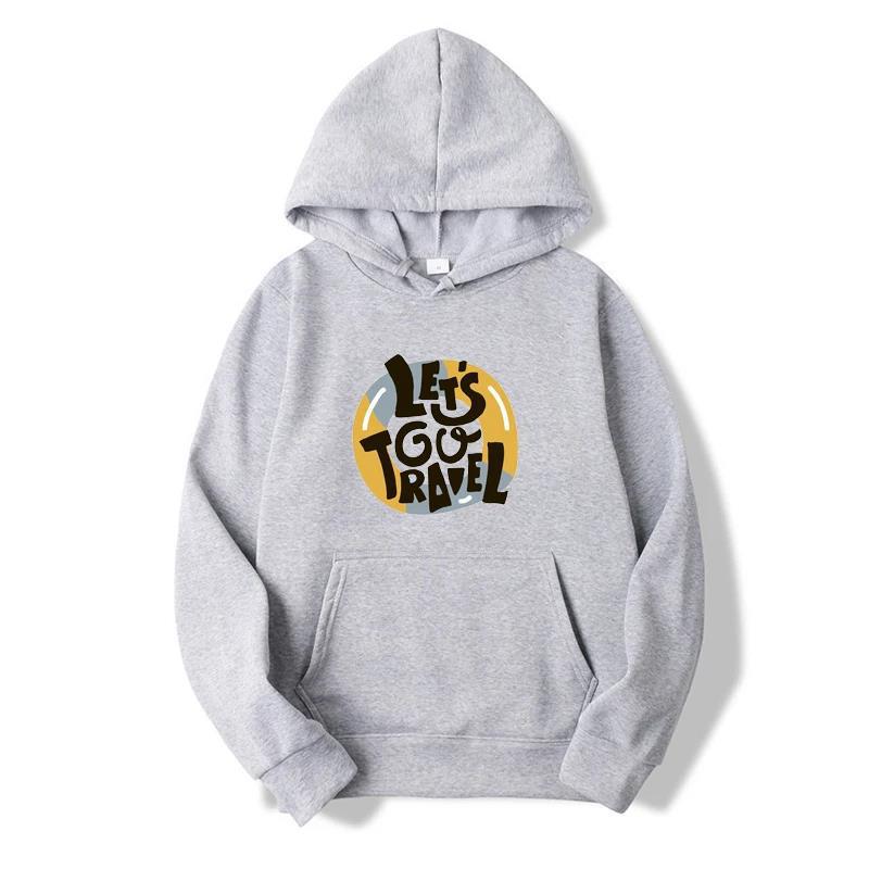 Let's Go Travel Print Hoody Sweatshirt Men's Autumn Long Sleeve Sweatshirts Women Harajuku Streetwear Pullovers Sudaderas
