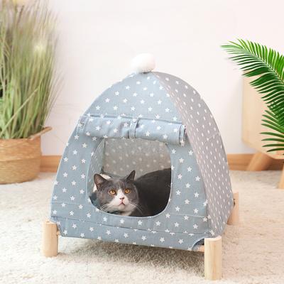 Haustier Campingbett Hundebett Sommer Hundebett Abnehmbar und Waschbar Holz Katzenbett Katzenmatte Katzenkorb Haustierbedarf Katzenhaus