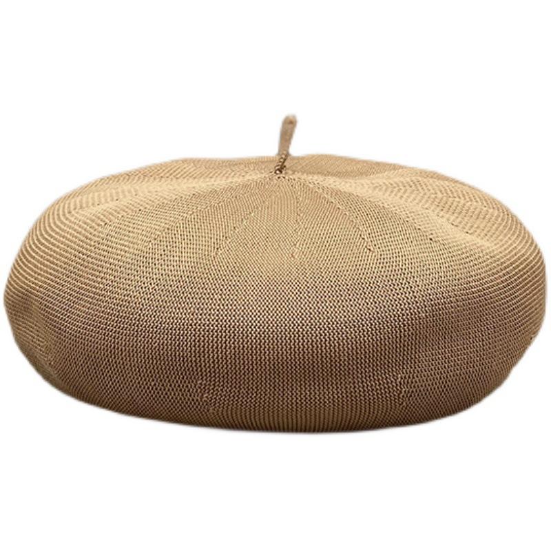 Large Simple Casual Versatile Mesh Hollow Breathable Beret Women Spring And Summer Japanese Bud Hat Big Head Circumference