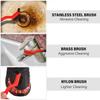 10-3pcs Wire Brush Set Steel Metal Brass Nylon Cleaning Polishing Rust Brush Metal Cleaning Grinder Fitter Machine Cleaner Tools