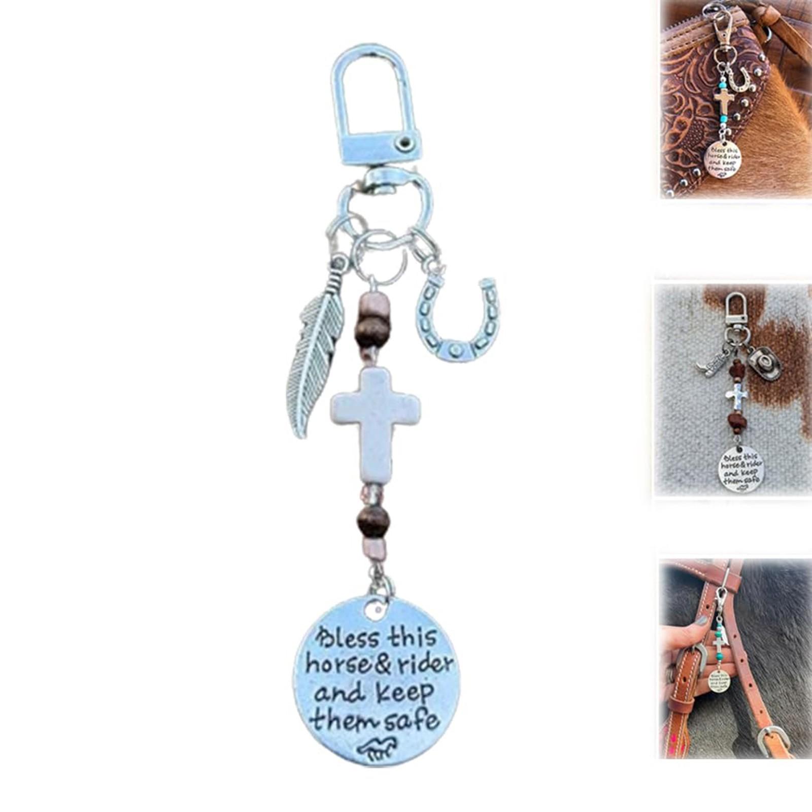 

Зажим для седла и уздечки лошади, благослови эту лошадь и всадника, сохраняйте безопасность седла-подвески для уздечки, подарки для всадника One Size