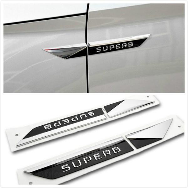For Skoda Superb 2017 2020 Car Original Side Wing Fender Emblem Badge Door Vehicle Logo Garnish Sticker Trim Car Styling Decal