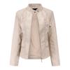 Giacca in pelle da donna alla moda, con colletto alto, in pelle PU, giacca in pelle da donna, cappotto in pelle da donna