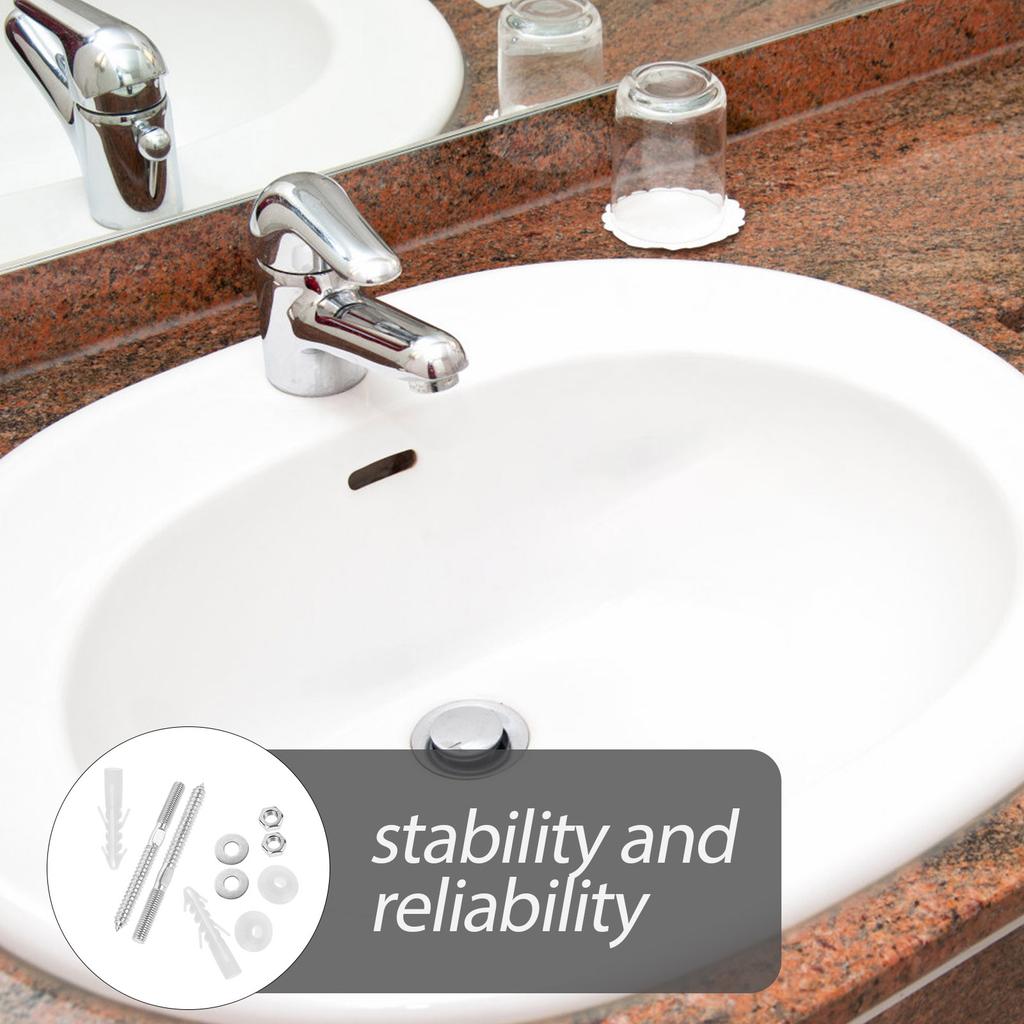 1Set Extended Basin Fixing Screw Kit Reliable Wash Basin Secure Installation ABS Iron Material Anti-Loosening Fastening
