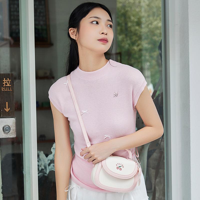 New JANE KLAIN PU Saddle Bag Handbag, Crossbody Bag Regular Women's White & Blue/White & Pink JK-BA1841