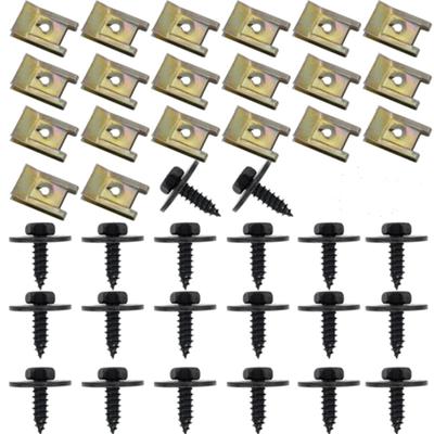 40 יחידות ברגי תושבת מרכב, ברגי תושבת מנוע, קליפסים מתכתיים בצורת U, ברגי פגוש ראש פיליפס עבור ב.מ.וו e46 e92 e90 f10