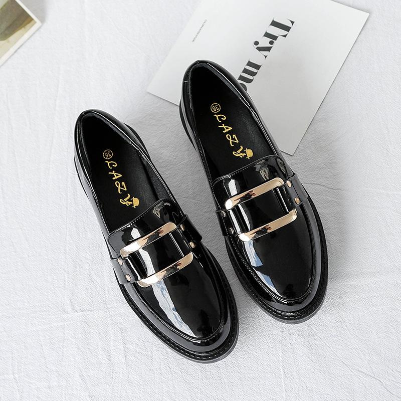 Genuine Leather Flat for Huizhou Women's Shoes Grape Mother Same Small Leather Shoes Women's Black Autumn and Winter New Loafers Women's