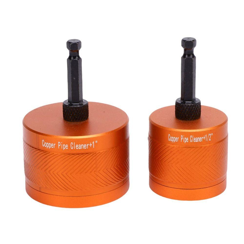 2pcs Orange Copper Pipe Cleaner Aluminum Alloy Copper Pipe Cleaning Tool Soldering