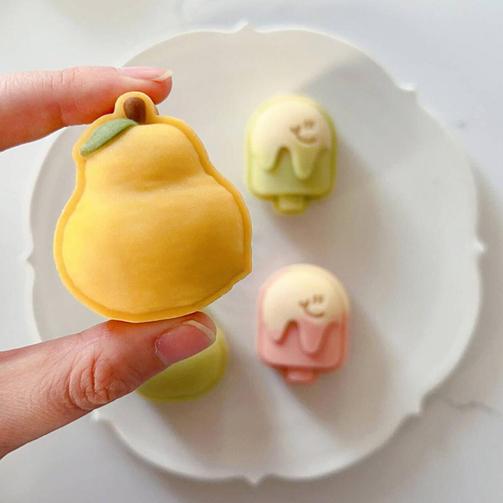 Cookie Stamps Pear Shape Mooncake Molds Hand Pressure MoonCake Maker DIY Bakings Tool for MidAutumn Festival