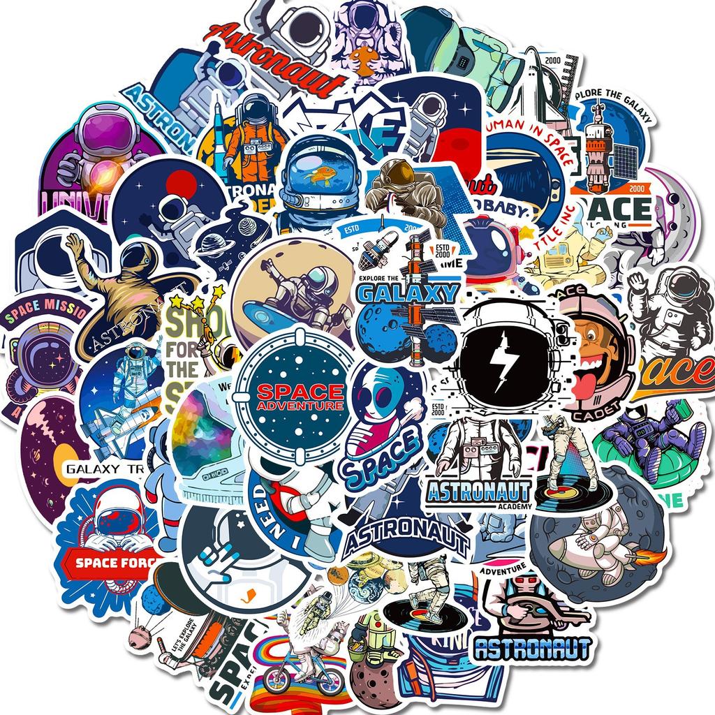 50 Space Planet Astronaut Stickers NASA Fantasy Space Astronaut Stickers Space Station