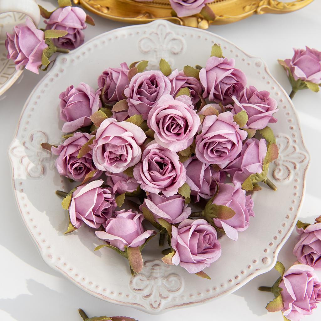 Artificial Flower Silk Rose Head Valentine's Wedding bridal bouquet Decora home Room Outdoor Garden Party DIY Hairpin Gift Box